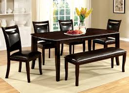 Cherry wood dining room furniture. Cm3024t 6pc 6 Pc Charlton Home Martell Woodside Dark Cherry Wood Finish Dining Table Set With Bench