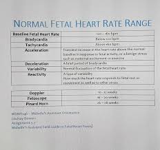 Normal Fetal Heart Rate Range Fetal Heart Monitoring