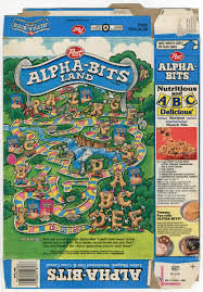 They now contain the letters of every alphabet, from english and cyrillic to egyptian hieroglyphics, klingon, and whatever language the . Box Game Post Alpha Bits Letter Shaped Sweetened Oat Corn Cereal Kraft General Foods Google Arts Culture