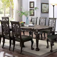 Sleek 3pc dining sets are a suitable choice for a tiny breakfast nook. Petersburg Dining Table Dark Gray Furniture Of America Furniture Cart