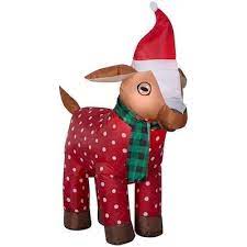Gemmy 3 5ft Inflatable Christmas Goat With Scarf And Santa Hat Indoor Outdoor Holiday Christmas Inflatables Outdoor Holiday Decor Indoor Christmas Decorations