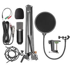 Studiomikrofon med stor kapsel (16 mm) för kristallklart ljud med ett kit av många tillbehör. Nikabe M 2 Mikrofonkit Streaming Tillbehor Kjell Com