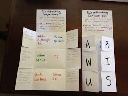 subordinating conjunctions foldable perfect for students who