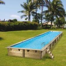 piscine bois linea 15 50 x 3 50 x h1 55m coloris du liner bleu piscine bois piscine bois rectangulaire piscine hors sol