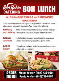 Make it truly original add red's pickle relish Special Catering Boxed Lunch Menu Red Robin