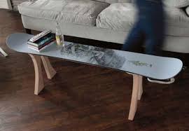 how to make a table out of an old snowboard make a table decor snowboard