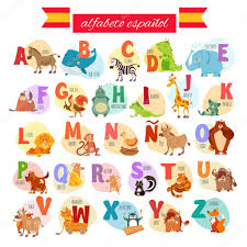 4, d · d ; Cartoon Spanish Illustrated Alphabet Stock Vector Image By C Funnyclay 103122314
