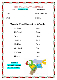 Words that can be grouped . Rhyming Words Online Exercise For 2 4