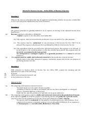 Meal, refreshment and entertainment expenses. Basic Taxation 8 Tutorial 8 Business Income Deductibility Of Business Expenses Question 1 What Are The Tests Or Principles That May Be Applied In Course Hero