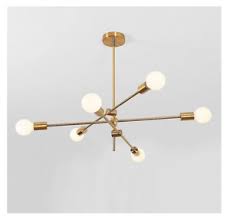Modern Gold Metal Sputnik Chandelier Mid Century Pendant Lighting Hanging Lamp Ebay