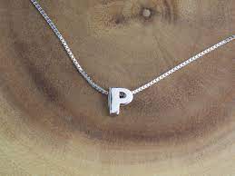 Initial P Necklace Letter P Letter P Necklace Monogram P Etsy Personalized Jewelry Necklace Initials