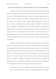 Pdf Dream Makes A Giddy Sound Imaginative Reality In The Poetry Of Gwendolyn Brooks