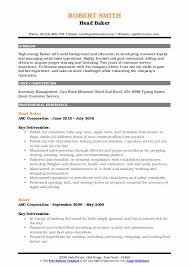 baker resume samples qwikresume