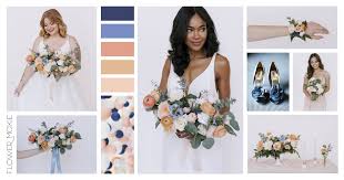 Sunflower, tiffany blue wedding bouquets. Blue Peach Wedding Flower Moodboard Diy Wedding Flower Packages Flower Moxie