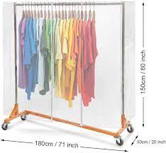 Users find this clothes drying rack to be sturdy, and many comment on the convenience of its slim size when collapsed. Buy Hersent 71 L Clear Garment Rack Cover Clothes Rack Covers Adult Clothing Protector With 2 Durable Zipper Waterproof Wardrobe Cover Dustproof Hanging Clothes Rack Cover Foldable L 71x20x52 Inch Online In Turkey B07ckw2ysq