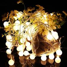 Guirlande lumineuse à piles 10 boules blanc doré et gris vert 165cm. Guirlande Lumineuse Led 100 Boules Impermeable Avec Prise Blanc Chaud 10 M Cdiscount Maison