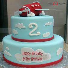 Second birthday cake and candles. Happy 2nd Birthday Name Cake Enamewishes