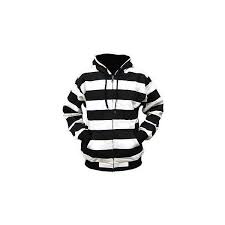 Black And White Striped Zip Up Hoodie Black White Stripe Punk Emo Men S Hooded Jacket Striped Hoodie Black And White Jacket Striped Jacket