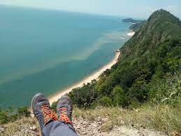 A hiking event during cloudy day at bukit keluang besut terengganu. Bukit Keluang Besut