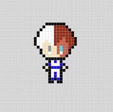 Todoroki Shouto Boku No Hero Academia Anime Pixel Art Patterns Pixel Art Pattern Pixel Art Pokemon Anime Pixel Art