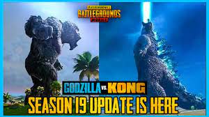 Pubg mobile एक बैटल रॉयल मोबाइल गेम है जो स्वतंत्र रूप से tencent game के lightspeed & quantum studios द्वारा बनाया गया है. Season 19 Update Is Here Godzilla Vs Kong 1 4 Version Pubg Mobile Youtube