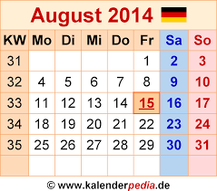 Some 500 thousand people attended the festival that is. Kalender August 2014 Als Pdf Vorlagen