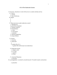 Ch 16 The Endocrine System