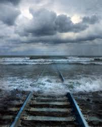 Train Tracks Into The Sea Poster By Jill Battaglia In 2020 Railroad Track Photography Train Tracks Railroad Tracks