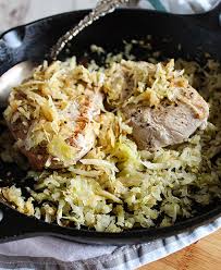 My kids love pork chops and i either serve it with a side of roast or mashed potatoes. Savory And Sweet Pork Chops With Sauerkraut And Apples Simple And Savory