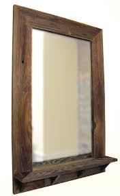 Barnwood Framed Mirror With Shelf By Mosswoodshop On Etsy Rustic Bathroom Mirrors Barn Wood Frames Bathroom Mirrors Diy