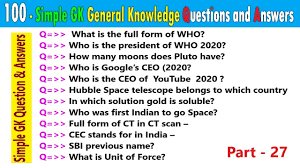 May 27, 2020 · a trivia quiz can be on various subjects ranging from movies and sports to science and history. 100 Most Frequently Asked Simple Gk Quiz General Knowledge Gk Questions Answers English India Gk 33 Youtube