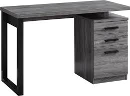 Modern luxury design hotel long grey solid surface reception desk. Blessington Gray Desk In 2021 Grey Desk Computer Desk Grey Small Grey Desk