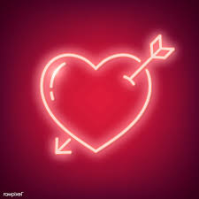 Download Premium Vector Of Neon Light Heart Icon On Red Background 558371 In 2020 Red Background Neon Signs Valentines Wallpaper Iphone