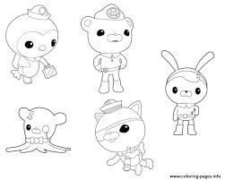Octonauts coloring pages invite children to visit the octopod underwater base and get to know its inhabitants. Les Octonautes Peso Capitaine Barnacles Tweak Professeur Kwazii Coloring Pages Printable
