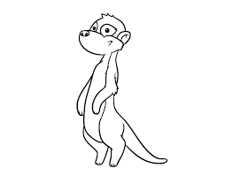 Color in this picture of a meerkat and share it with others image tags: Meerkat Coloring Page Coloringcrew Com