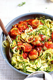Repeat again, topping with 1 layer of noodles, the remaining cheese mixture, and ½ cup of the remaining tomato sauce. Chicken Meatballs Zoodles Garden In The Kitchen
