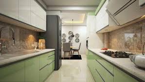 The refrigerator and the storage units are mounted to the wall, saving space, with an adjacent cooking and prepping area. Modern Kitchen Design 10 Simple Ideas For Every Indian Home The Urban Guide
