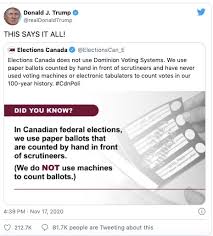 A federal election will take place on or before october 16, 2023, to elect members of the house of commons to the 44th canadian parliament. Trump Uses Elections Canada Tweet Countering Misinformation To Undermine Us Democracy The Charity Report