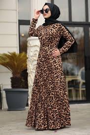 Neva Style Leopar Desenli Tesettur Elbise 1451lp Tesetturisland Com The Dress Uzun Elbise Elbise