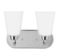 Generation Lighting Kerrville 12-in 2 Light Polished Chrome Transitional  Bathroom Vanity light