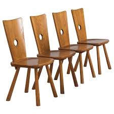 Set Of Four Rustic Solid Oak Dining Chairs In 2020 Dining Chairs Solid Oak Chair Danish Dining Chairs