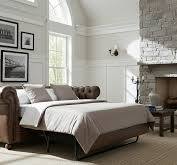 Chesterfield Studio Full Size Leather Sleeper Sofa With Nail Trim