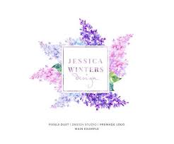Lilac Logo Watercolor Lilac Purple Floral Logos Lilac Logos Lilacs Watercolor Lilac Logo Flor Floral Logo Elegant Logo Purple Logo