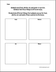 Animal Needs To Survive First Grade Science Animal Habitats Worksheets Abcteach