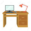 Laptop work desk cartoon вђ mockup template. 1