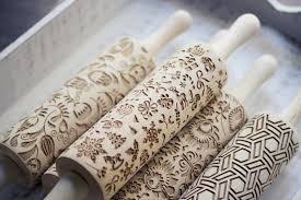 Christmas Pattern Embossing Wooden Rolling Pin Laser Engraved Handgemaakt Kerstmis Etsy