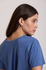 Shop Sawyer Hemp Blend Crew Neck Tee (Indigo Blue)