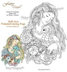 Supercoloring.com is a super fun for all ages: Deep Love Mermaid And Seahorse Fairy Tangles Printable Coloring Books By Sheets Norma J Burnell Mer Fairy Coloring Pages Coloring Books Printable Coloring Book