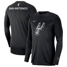 The san antonio spurs home bench is on the at&t center court side in front of section 6, while the visitor. San Antonio Spurs Nike City Edition Long Sleeve Shooting T Shirt Black