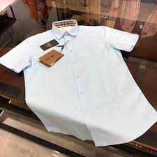 Áo sơ mi Burberry ngắn tay họa tiết kẻ viền cổ ASMB23 siêu cấp like auth  99% - HOANG NGUYEN STORE™